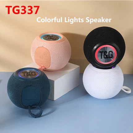 TG337 Bluetooth Speaker Portable TWS Wireless Mini Bass Boombox LED Loudspeaker Outdoor Music Player Support BT AUX FM TF