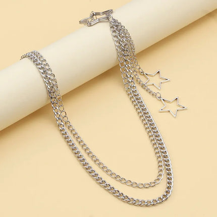 Punk Steet Keychains Chain Women Men Star Rivets Accessories Rock Goth Pants Waist Belt Chain On Jeans Jewerly