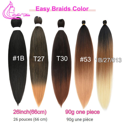 Easy Braiding Hair 26 inch long Jumbo Braids Yaki Straight Crochet Synthetic Ombre Hair Extensions Low temperature Fiber 90g/ pc
