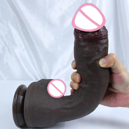 Five Sizes Realistic Dildo Huge Penis Coffee Phallus Long Soft Silicone Suction Cup Anal Sex Toys For Women Vagina Masturbator