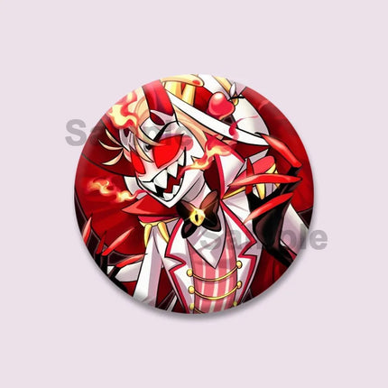 Lucifer Alastor Duckies Soft Button Pins DIY Round Snap-in Brooches Backpack Shirt Accessories  Customize Cartoon Cosplay Badge
