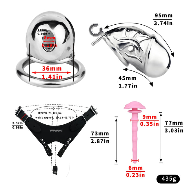 LEZEE Male Chastity Cage Chastity Belt With Peeing Hole Silicone Imitation Clitoris Plug Penis Cages Urethral Lock Sex Toys