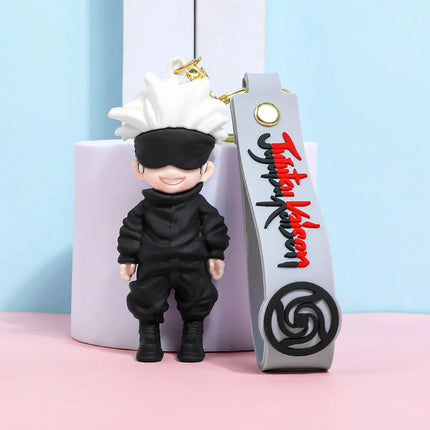 2026 New Fashion Anime Jujutsu Kaisen Gojo Satoru Doll Plush Keychain Backpack Charm Cute Figure Toy Gift For Boys Girls Cosplay