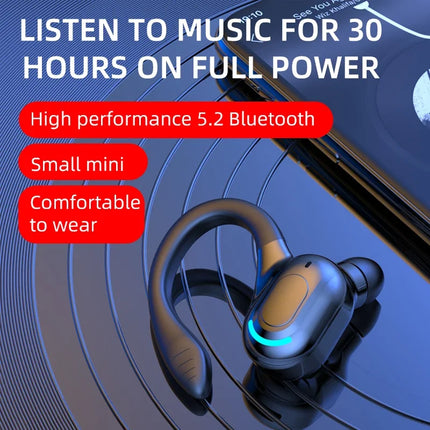 New Bluetooth Business Wireless Headphone Ear-Hook Mini HIFI Bass Single Ear Earphone With Mic Earbuds Sport Game Drive Headset