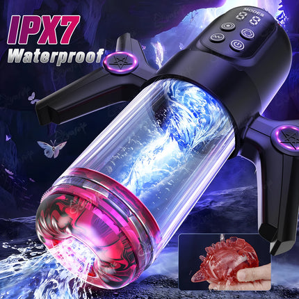 Automatic Male Masturbator For Men 9 Vibration 6 Sucking Rotating Licking Telescopic Modes Pocket Pussy Stroker Blowjob Sex Toys