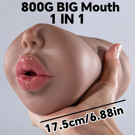 1 IN 1 Brown Mouth Sexy Toy Blowjob Fake Vagina for Men Oral Sex Toys Sexual Male Masturbator Man Deep Throat Realistic Pussy