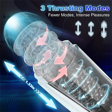 Best Telescopic Male Masturbation Toy Automatic Rotation Sucking Machin e Glans Trainer Masturbator Sex Tos for Men Adults Goods