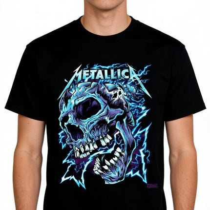 American Heavy Metal Band Metallica Poster Graphic Print T-shirt Fashion High-Street Style Oversized Men Women O-neck Cotton Tees