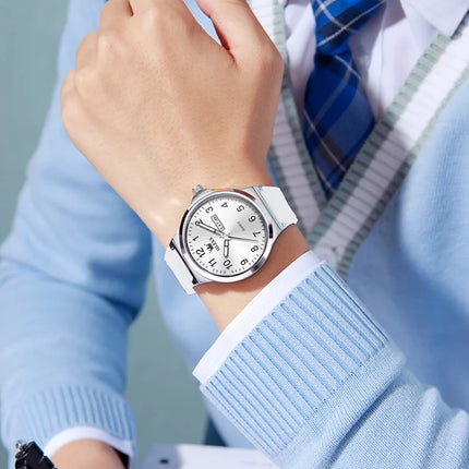 OLEVS 5647 Man's Watch Fashion Big Dial Quartz Watch For Men Number Scale Waterproof Luminous Dual Calendar Simple Hand Clock