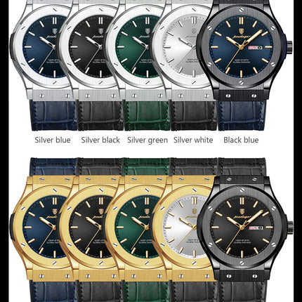 POEDAGAR Luxury Business Watch For Men Waterproof Luminous Date Week Man Wristwatch Silicone Strap Fashion Quartz Men's Watches