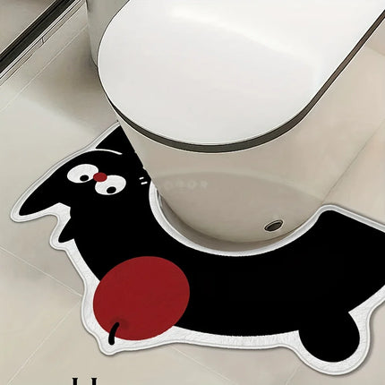 VIKAMA Diatomaceous Earth Bathroom Floor Mat, Surround Shape Toilet Floor Rug, Absorbent Non-Slip Mat, Anti-Fouling Bathroom Decor