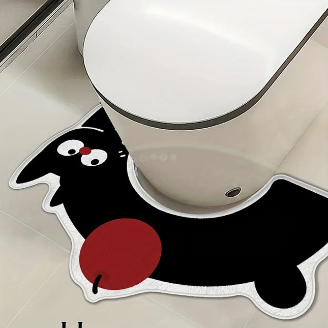 VIKAMA Diatomaceous Earth Bathroom Floor Mat Surround Shape Toilet Floor Rug Absorbent Non-Slip Mat Anti-Fouling Bathroom Decora