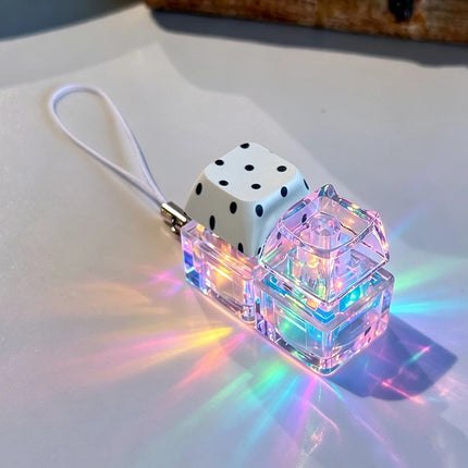 4-Key Polka Dot Keychain Pendant Fidget Stress Releasing Decompression Keychain Press Keyboard Button Keycap Bags Charm Pendant