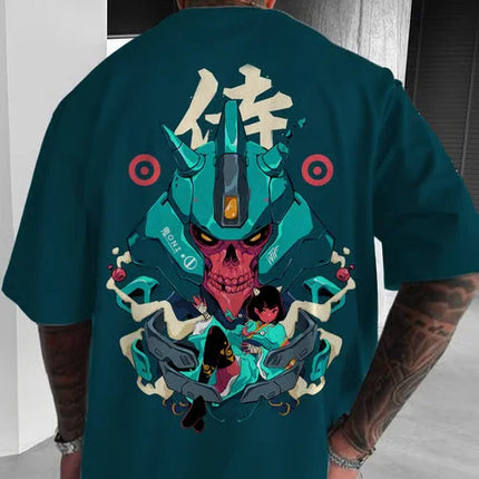 Men's and Women's Summer Fashion 3D Print Japanese Anime Printing T-shirt Casual Polyester Round Neck Casual Short Sleeve Tees