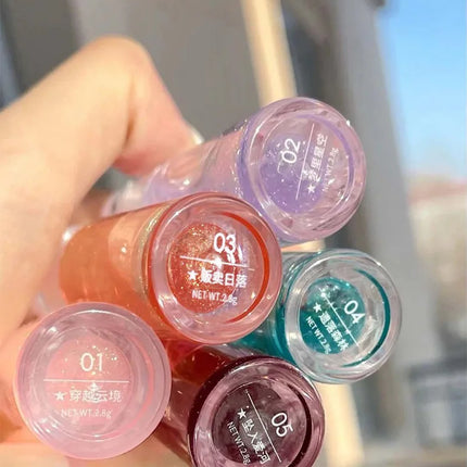 Cappuvini Ice Stick Shape Lip Oil Balm Transparent Texture Moisturizing Hydrating Luminous Lips Long-Lasting Moisture,