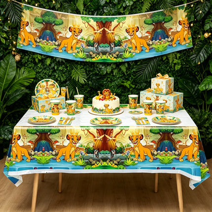 1/2/3/5/10pcs Lion King Simba Disposable Plastic Tablecloth 108x180cm Jungle Kids Birthday Party Table Cover Supplies