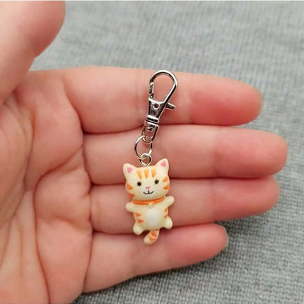7pcs Cat Keychain For Men And Women Cartoon Accessories Durable Keyring With Lobster Clasp Decorative Gift For Bags Car Keys