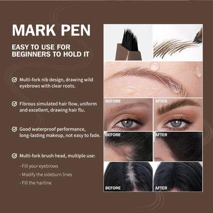 4D Eyebrow Microblading Pen With Forks Tip Waterproof Long Wearing Tattoo Pencil For Professional Makeup Artists Pen