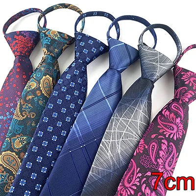 Men's Ties: Black Zipper Tie, Pre-tied Bow Tie, Women's Green Navy Blue Red Neckties, Classic 8cm Neckties for Men's Shirts, Zipper Cravat