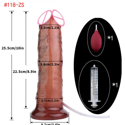 FAAK Lifelike Squirting Penis Silicone Ejaculation Large Realistic Dildo With Sucker Skin Touch Anal Sex Toys For Women