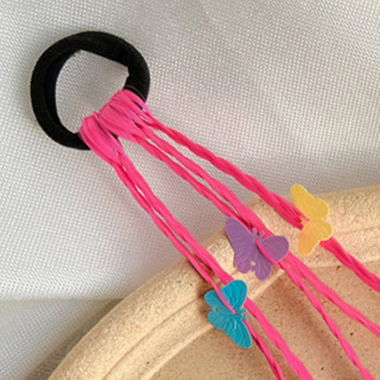 Girls Synthetic Colorful Braids Hair Extensions With Rubber Bands Rainbow Braided Hairpieces Ponytail Hair Accessories For Girls