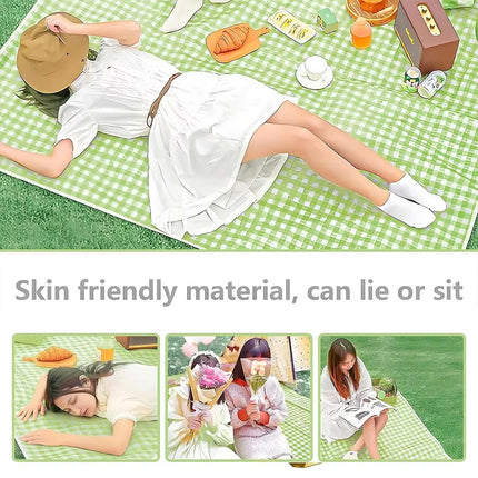 Foldable & Portable Picnic Blanket Thickened Waterproof Beach Blanket Lightweight Camping Tent Grassland Mat For Parties Travels