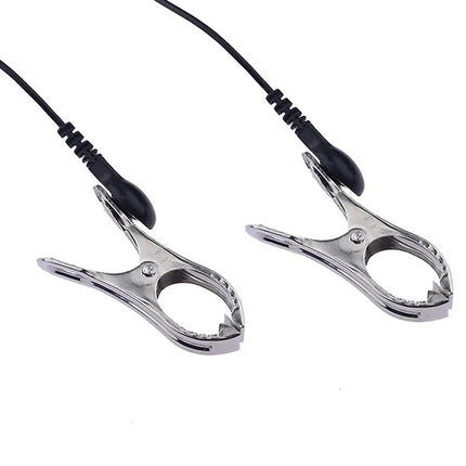 YoKoNex Electro Nipple Clamp Set – E-Stim Attachments with Weighted Balls, Bells, Vacuum Clips, for BDSM Shock Play & Sensory