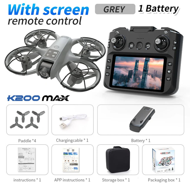 Foldable RC Drone With LCD Screen Remote Brushless Motor Optical Flow Hover 180° Adjustable Lens HDR 50X Zoom WIFI Low Latency Transmission
