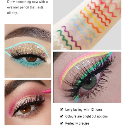 Matte Colorful Eye Liner Pen Cream 20 Colors Eyeliner Gel Pencils Option Easy To Wear Make Up Cosmetics White Yellow Blue Purple