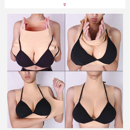 Drag Queen A - H Cup Silicone Breasts Forms Cosplay Fake Boobs Bodysuit Crossdressing Silicone Breast Plate Crossdresser Chest