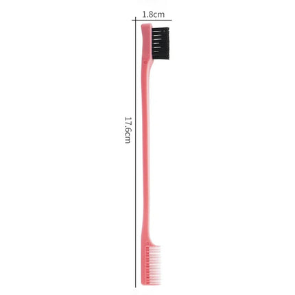 Hair Anti-static Edge Brush Comb 2-in-1 Double-sided Edge Control Brush Hair Styling Tool with Comb,Special for Real Hair Wigs