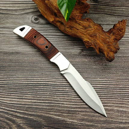 Portable K91 Kitchen Household Outdoor Daily Use Utility Fixed Blade Knife Wooden Handle 5Cr13 Steel Blade Camping Cutting Tools