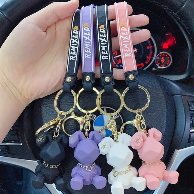 Cartoon Nordic Bunny Doll Keychain Fashion Punk Rabbit Keyring Wholesale