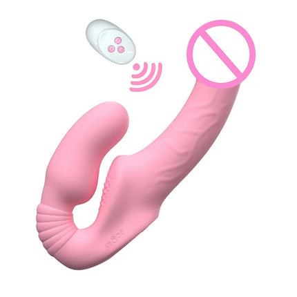 Strapless Strap-on Dildos Vibrator with Remote Control for Women Lesbian Couples, G Spot Sex Toys With Clitoris Stimulator