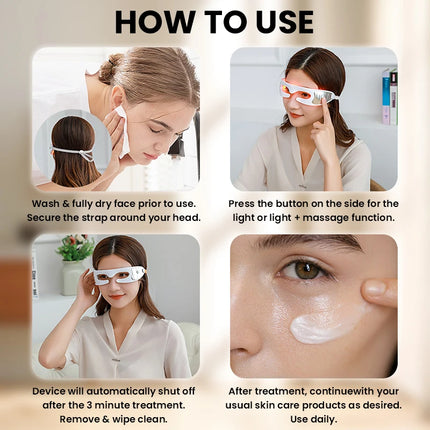Red Light Theraphy Eye Massager Eyecare Glasses Eye Fatigue Relaxing Dark Circles Puffiness Wrinkles Reduction Beauty Care Tools
