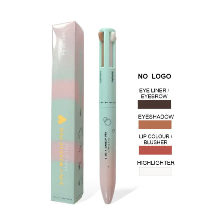 4 in 1 Long-lasting Vegan Makeup Pen Face Eye Makeup Beauty Pencil Eyebrow Eyeliner Lip Liner Highlighter Pen