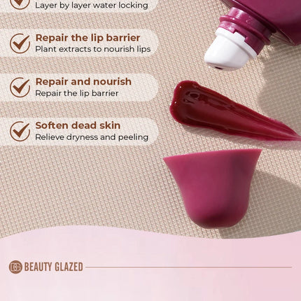 BEAUTY GLAZED 4Color Lipgloss Lip Oil Teens Moisturizing Lipstick Lip Balm High Shine And Lip Gloss Long-Lasting Dry Lip Care