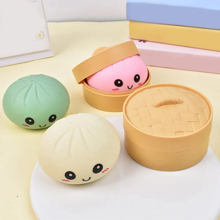 Colorful  Dumpling Squishy - Blind Box Mysecret Bun Fidget Toy Soft TPR Material Stress Relief Unboxing Surprise Random Style