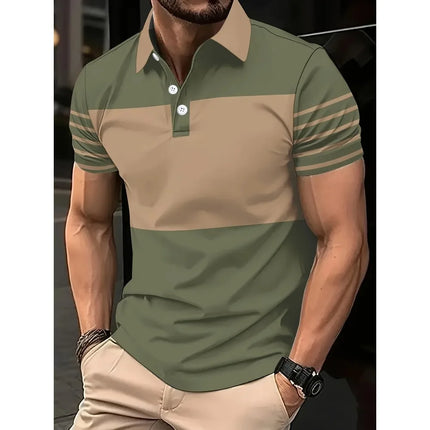 2026 Comfortable Summer Men's Short Sleeved Polo Shirt 100% Polyester Fiber Quick Drying Design Summer Casual Daily Wear Top