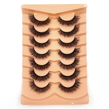 New 7 pairs of thick, 3D simulation mink fur fake eyelashesshort, dramatic fake eyelashes  wholesale full line fake eyelash make
