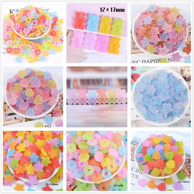 10pcs Slime Charms Soft Candy Resin Star Additives Supplies DIY Kit Filler Decor For Fluffy Clear Cloud Slime Clay 18mm