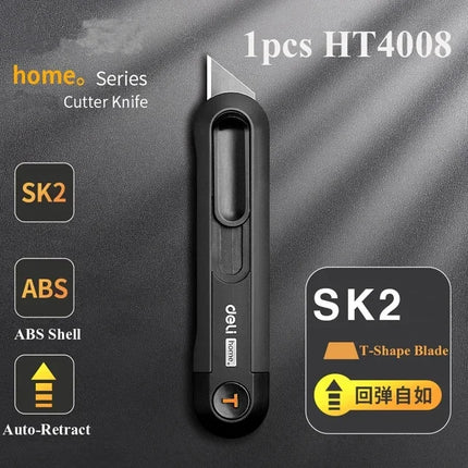 Retractable Snap-Off Utility Knife 18mm/9mm High Carbon Steel Blades Box Cutter Auto Lock for Office Supplies Stationery Tools