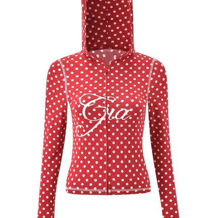 Gia Slim-Fit Letter Print Topstitching Design Hooded Zip-Up Jacket and Pants Set