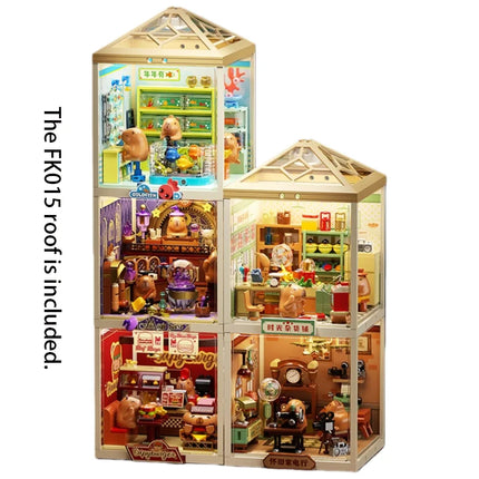 City street scene DIY architectural model home shop model assembly building blocks toys children's educational toy gift