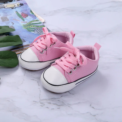 0-18months Unisex Baby Sneakers Anti-Slip Soft Flat cute Sole Prewalker Shoes for Baby boys girls