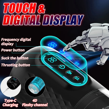 3 IN 1 Automatic Telescopic Male Masturbator Cup Powerful 9 Sucking Thrusting Rotation Modes Masturbation Adult Sex Toy for Men