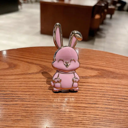Cute ABS Bunny Finger Ring Holder Mobile Phone Holder Foldable Mobile Phone Mini Pull Rod Phone Back Sticker Pad