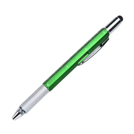 7 in 1 Multifunctional Pen Touch Screen Stylus Capacitive Pen with Screwdriver Ruler Levelgauge Refillable Ballpoint Pencil Tool