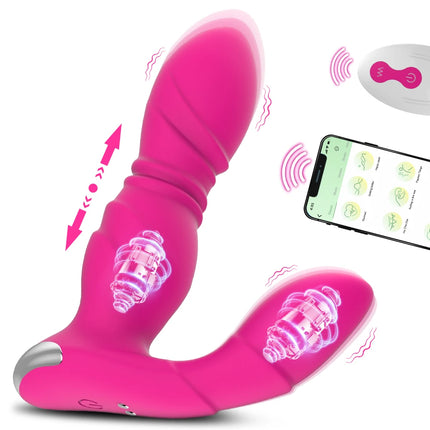 App Vibrators for Women Long Distance Wearable Panties Vaginal Thrusting Dildo Masturbator Anal Butt Massager Sex Toys for Woman