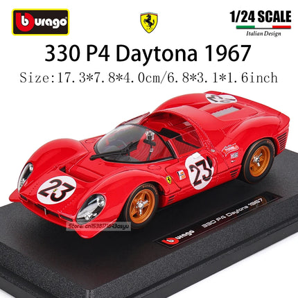 Bburago 1:24  2024 Ferrari 499P LMH FORMULA RACING 250GTO FXXK 458 Alloy Luxury Vehicle Diecast Cars Model Toy Collection Gift
